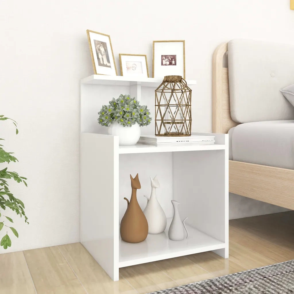 Comodino Bianco 40x35x60 cm in Legno Multistrato 806175