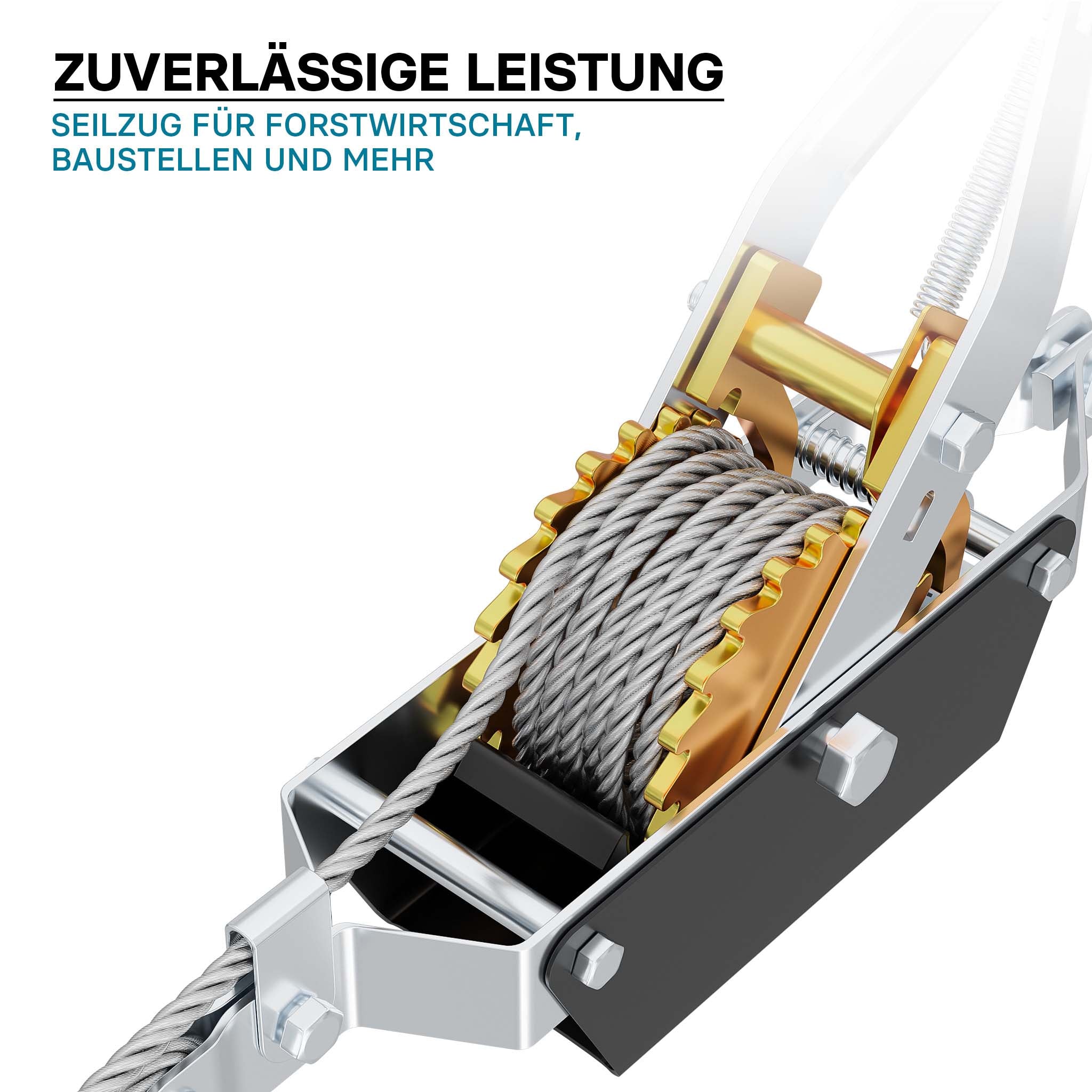 Paranco a leva max 4000 kg 3 m 2 ganci di carico Argano manuale a fune