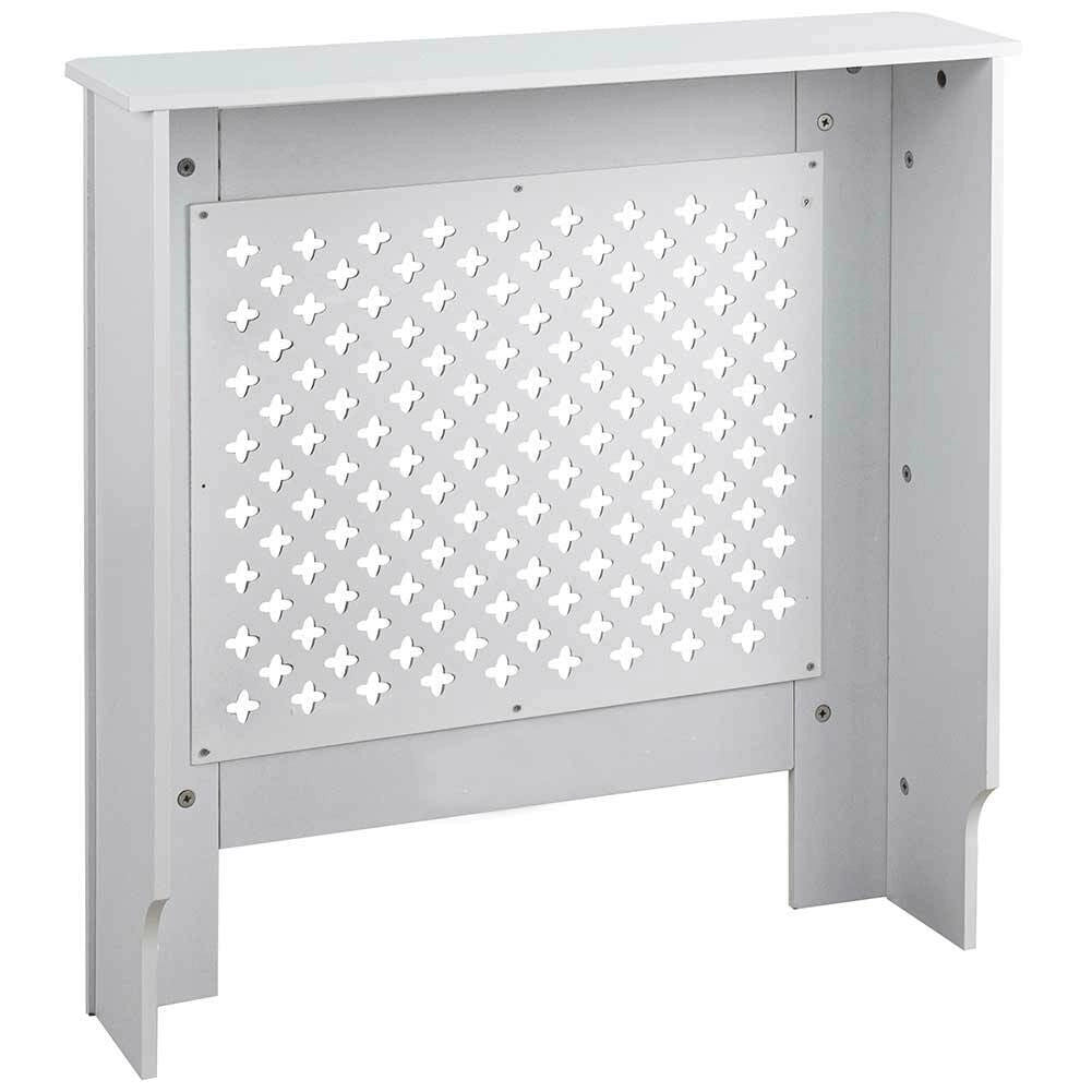 Copritermosifone in Legno MDF 78x19x82cm Copertura Radiatore Calorifero Bianco