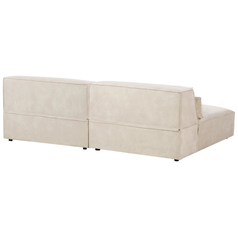 Divano componibile a 2 posti senza braccioli Divano componibile in velluto beige con gambe nere Soggiorno moderno