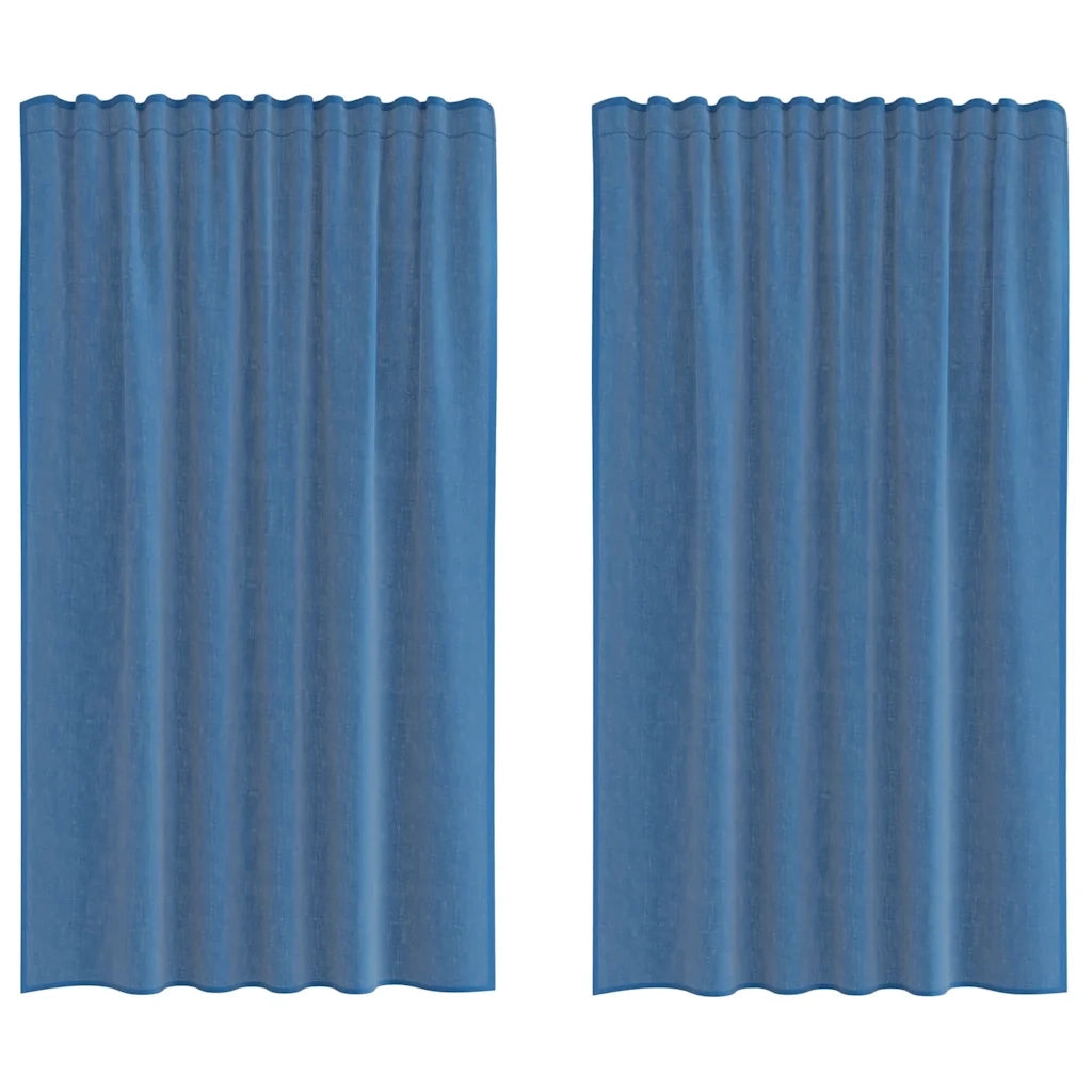 vidaXL Tende in Voile con Tasche per Aste 2 pz Blu Reale