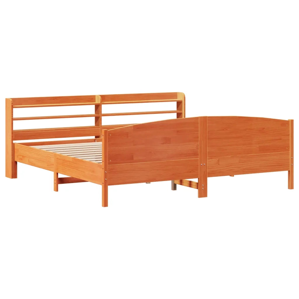 Letto matrimoniale | Letto per adulti | Letto senza Materasso Marrone Cera 180x200 cm in Legno di Pino