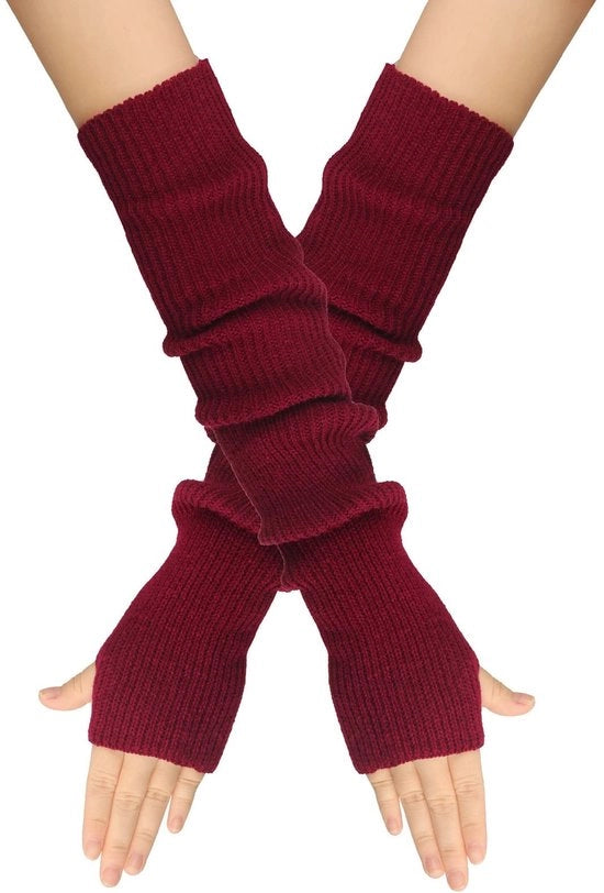 Manopole senza dita per donne - Caldi per le mani a maglia - Cappucci lungi - Materiale comodo - Progettazione senza dita - Modelli moda e versatili