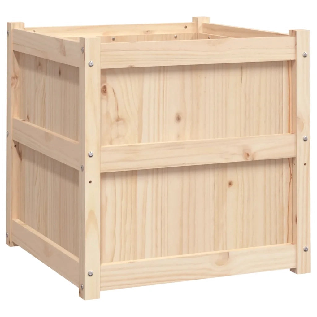 Fioriera da Giardino-Vaso da Esterno 60x60x60 cm in Legno Massello Di Pino