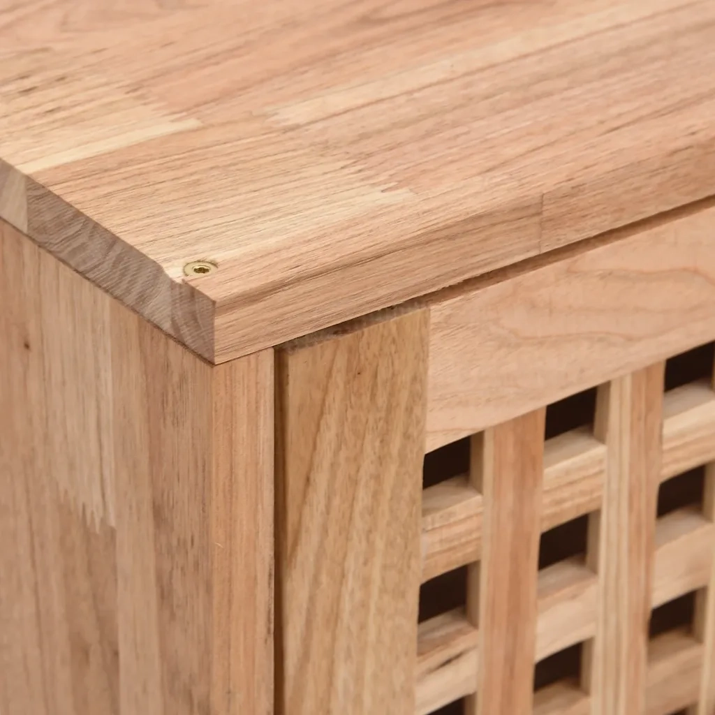 Mobiletto a muro 42 x 18 x 42 cm ampio spazio contenitivo design minimalista interno in legno di noce 02_0047120