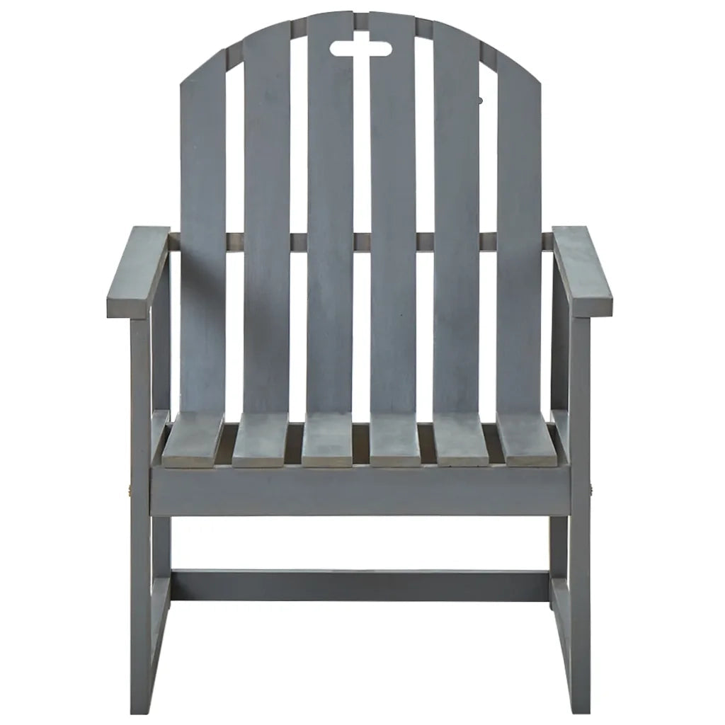 Sedie da Giardino 2 pz Grigie in Legno Massello di Acacia cod mxl 13893