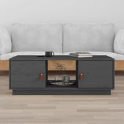 Tavolino da Salotto Grigio 100x50x35 cm Legno Massello di Pino 818267