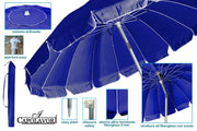 Ombrellone Mare Spiaggia Luxury Struttura in Alluminio Blu 220 cm