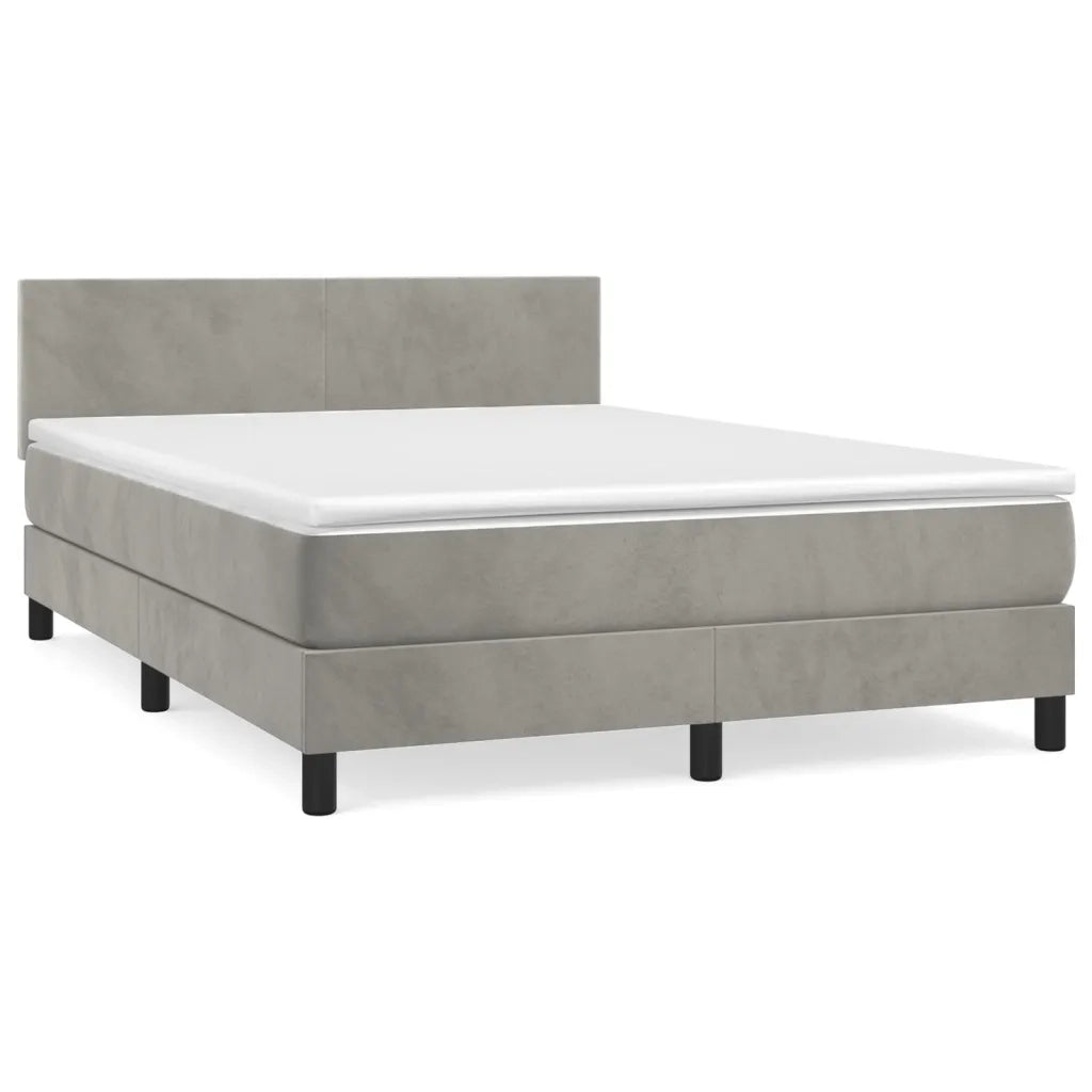 Giroletto a Molle con Materasso Grigio Chiaro 140x200cm Vellutocod mxl 75624