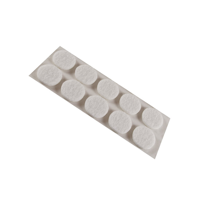 Feltrini adesivi tondi Ã˜ 20 mm. - bianco - 10 pz.