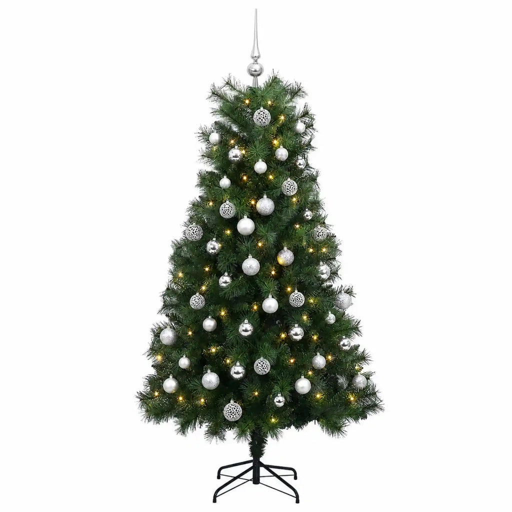 Albero di Natale artificiale con rami snodati e palline 180 cm 3467035