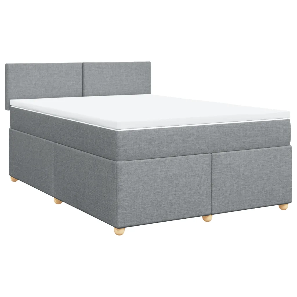 Giroletto a Molle con Materasso Grigio Chiaro160x200 cm Tessuto