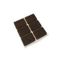 Feltrini adesivi rettangolari 25 x 35 mm. - marrone - 6 pz.