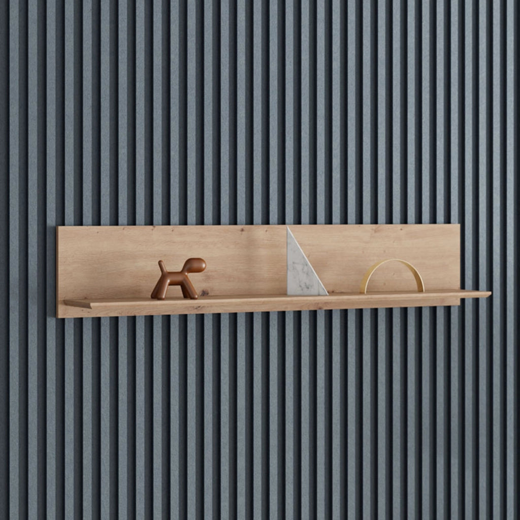 Lusern, Mensola un Ripiano, 128x20x24h cm Marrone Rovere Nodi