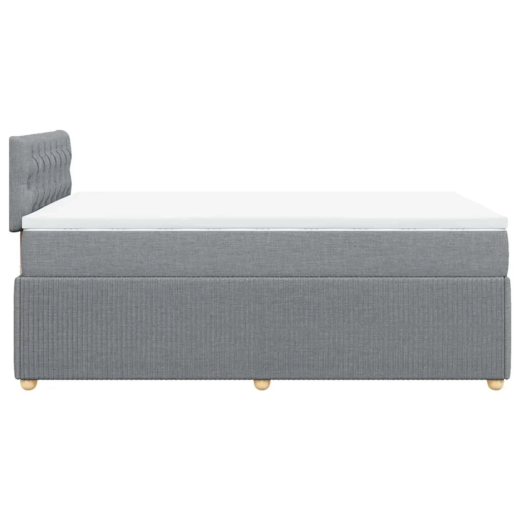 Giroletto a Molle con Materasso Grigio Chiaro 120x200cm Tessuto