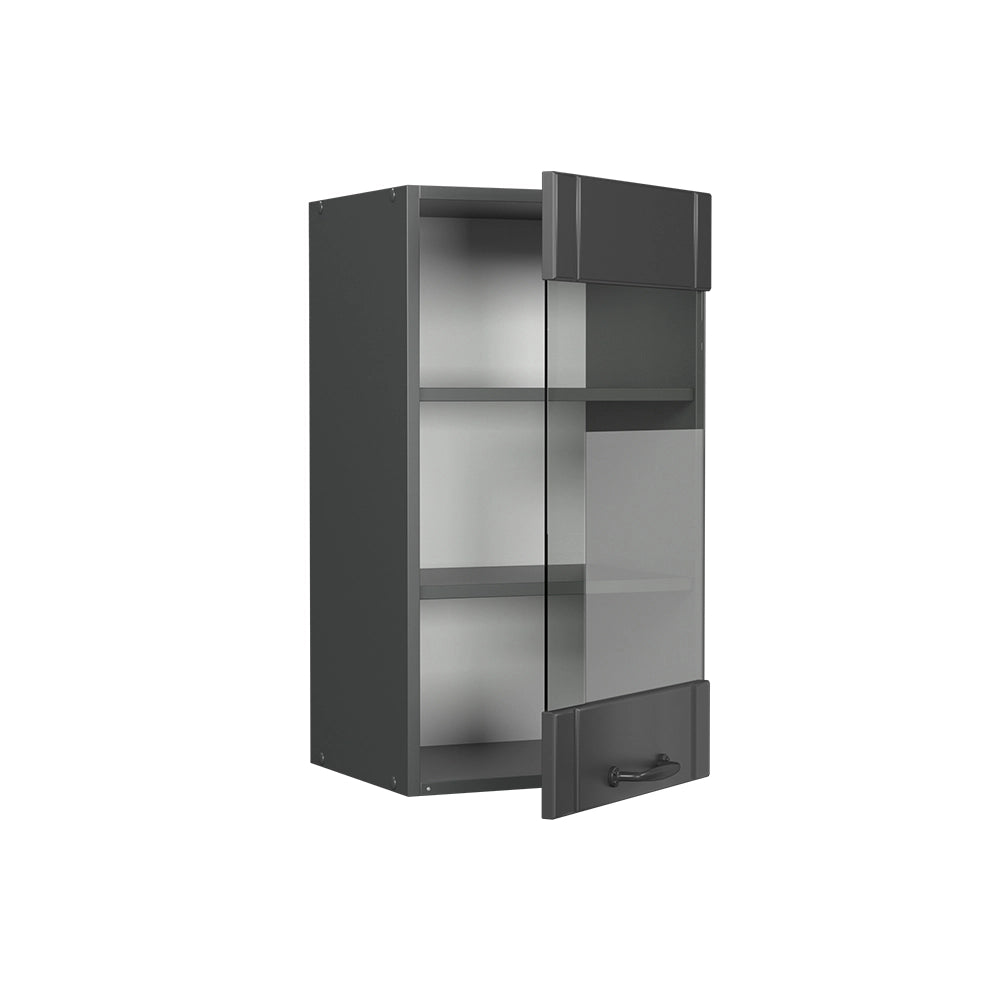 Vicco Mobile da cucina in vetro Grigio scuro 40 cm