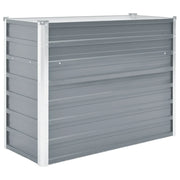 Fioriere | Cassetta per fiori | Letto Rialzato Giardino in Acciaio Zincato 100x40x77 cm Grigio