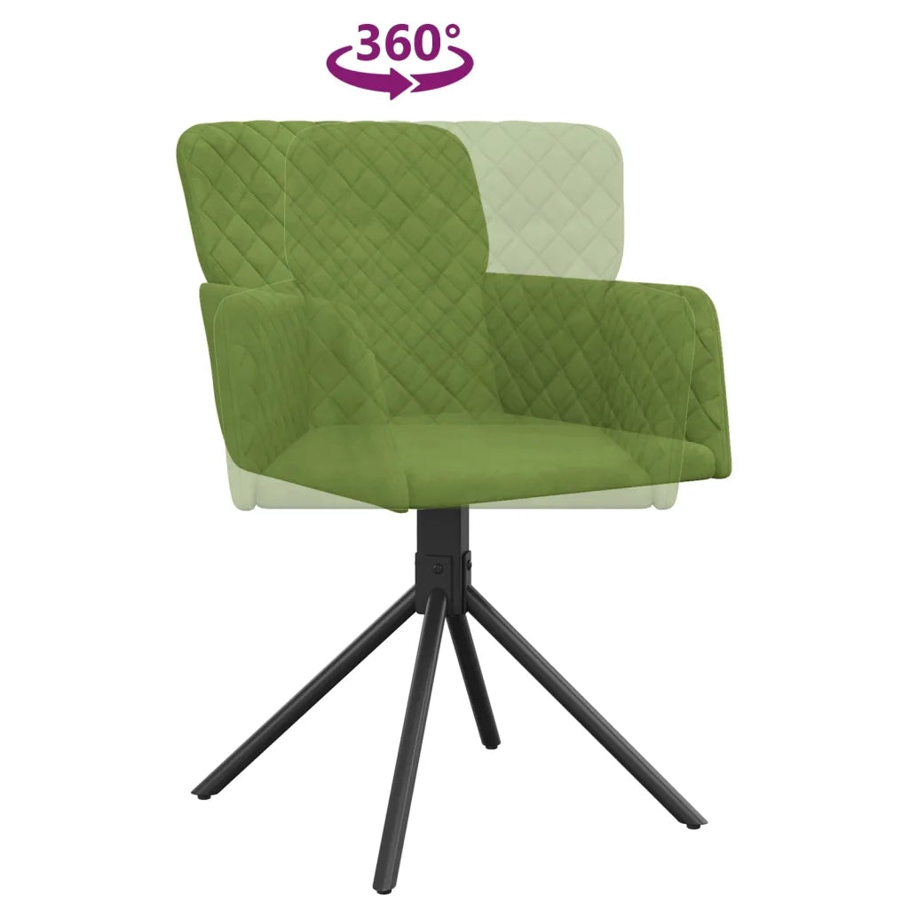 Sedie da Pranzo Girevoli 2 pz Verde Chiaro in Velluto 344793
