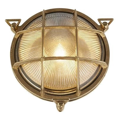 Applique Da Esterno Vintage - Decò Paratia Ottone Vetro 1 Luce E27