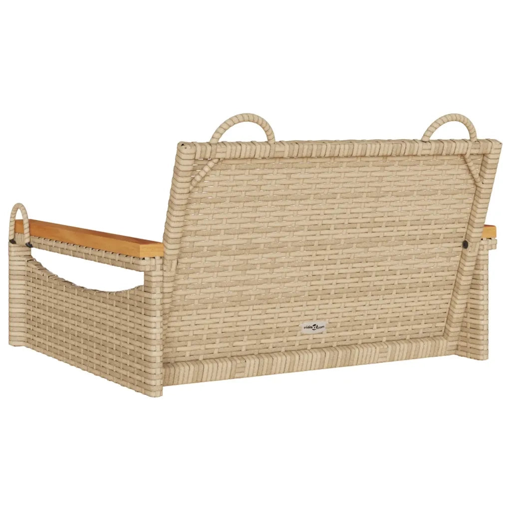 Panca da Giardino | Panchina a Dondolo Beige 63x62x40 cm in Polyrattan