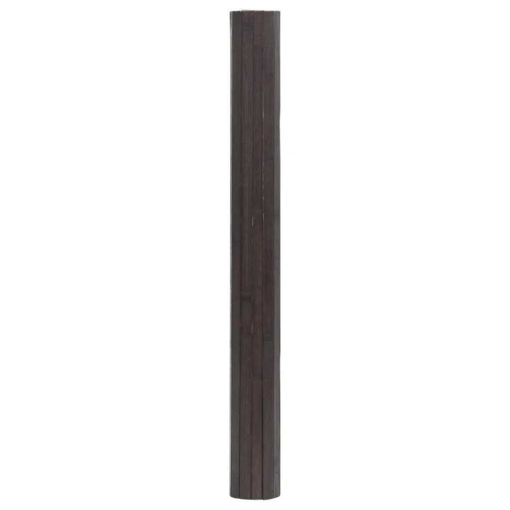 Tappeto Rettangolare Marrone Scuro 100x200 cm in Bambù 376809