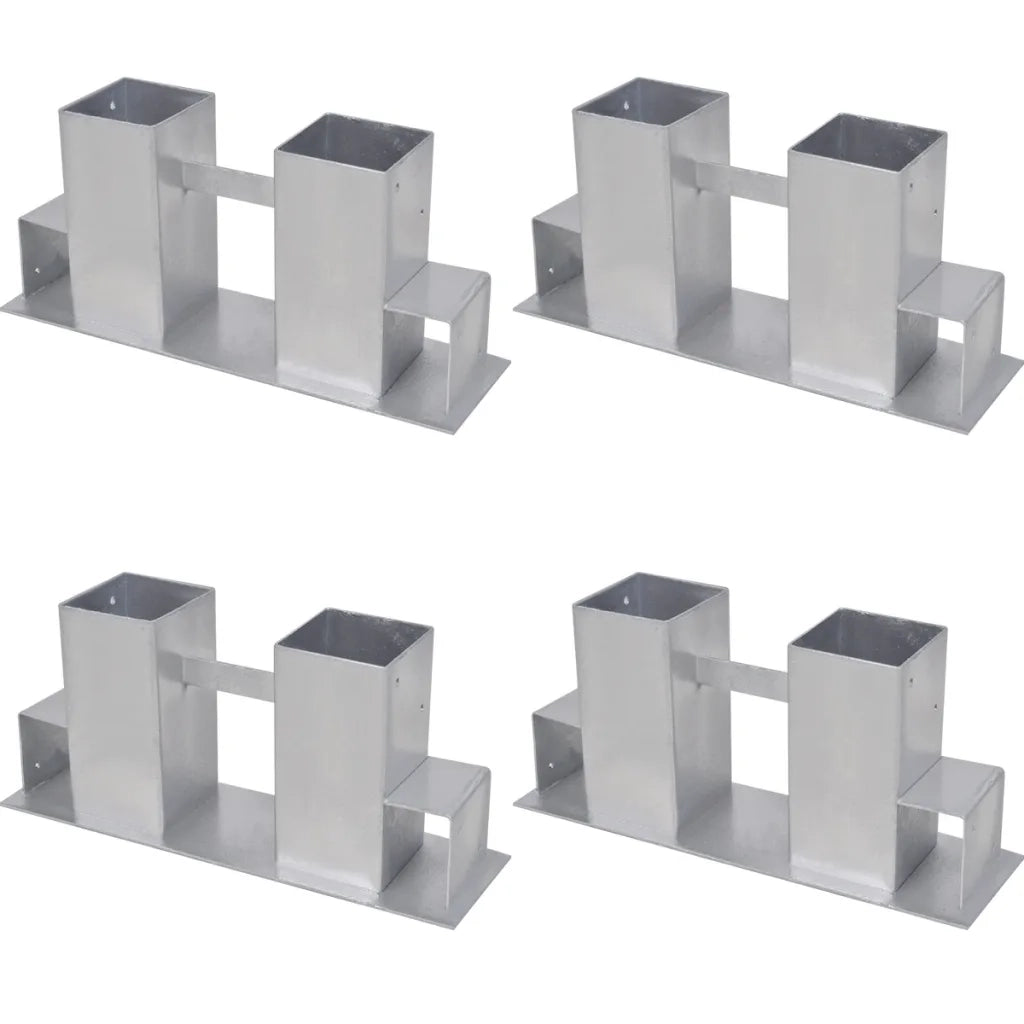 Set Supporti per Legna da Ardere 4 pz in Acciaio Argento CFW3564226