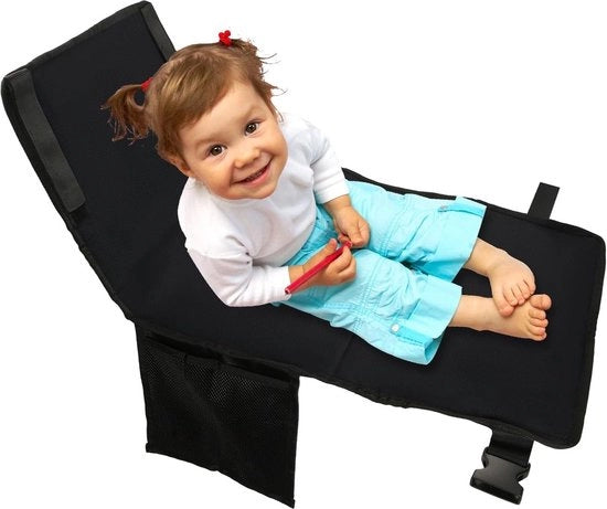 Sedile per Bambini per Aerei - Estensione di Sedia - Accessorio Leggero per Viaggi Aerei - Compatibile con Tutti i Modelli - Progetto Sostenibile - Spazio di Sedia Aggiuntivo e Supporto - Nero