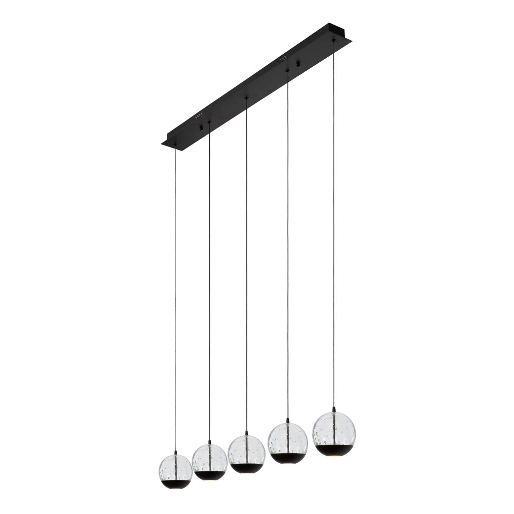 Lampada a sospensione nera sfere vetro bolle Sentubal LED Lucide