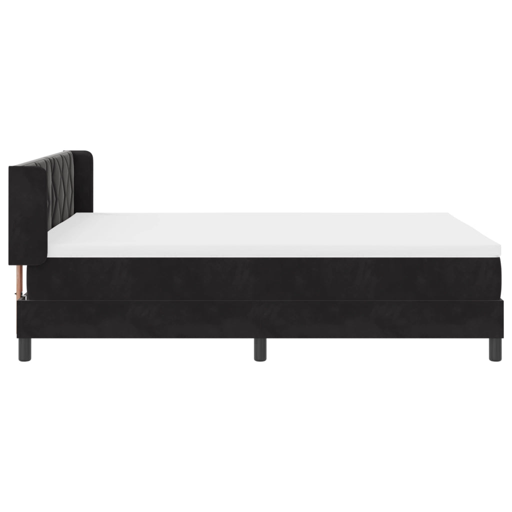 Letto con Box Spring e Materasso  Nero 140x200 cm Velluto