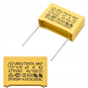 Condensatore MKP X2 0.47uF 275V AC – Polipropilene Metalizzato, Alta Affidabilità | Dimensioni Compatte 8x16x26 mm