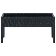 Tavolo da Giardino Nero 75x40x37 cm in Polyrattan 45904