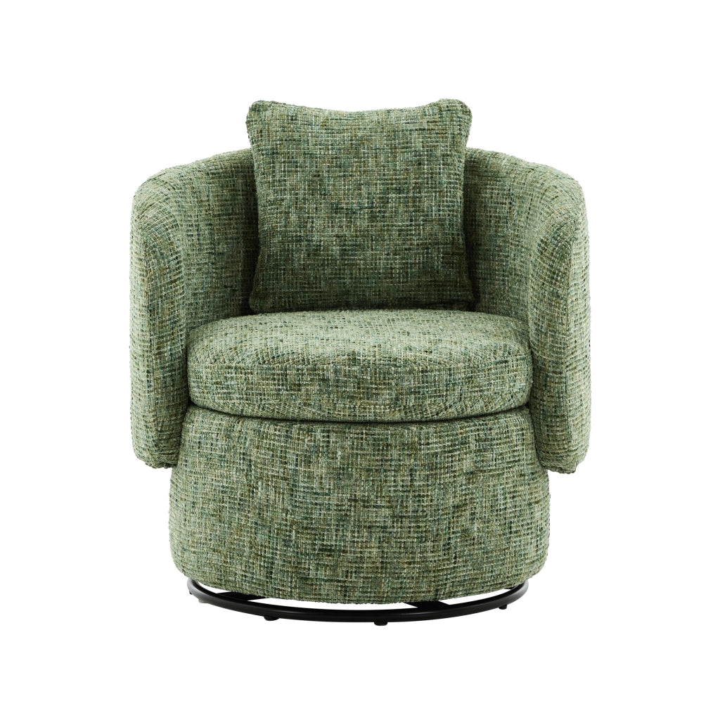 Poltrona Girevole con Vano Contenitore e Cuscino ¨C MINIMAL ¨C Verde, Moderna