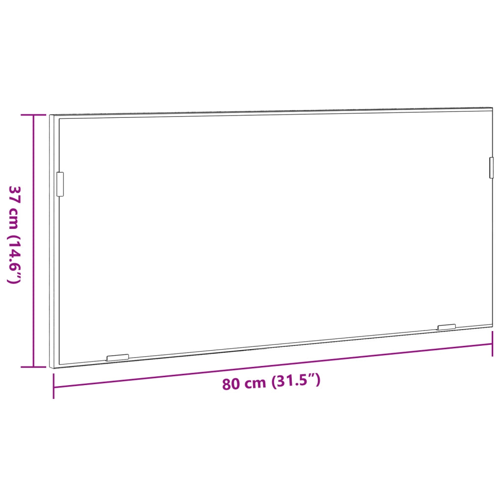 Cabinet del Bagno  con Specchio e Luce LED Rovere Marrone 80x37 cm