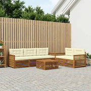 Set di divani da esterno con cuscino 6 pcs Naturale e Crema 3383028