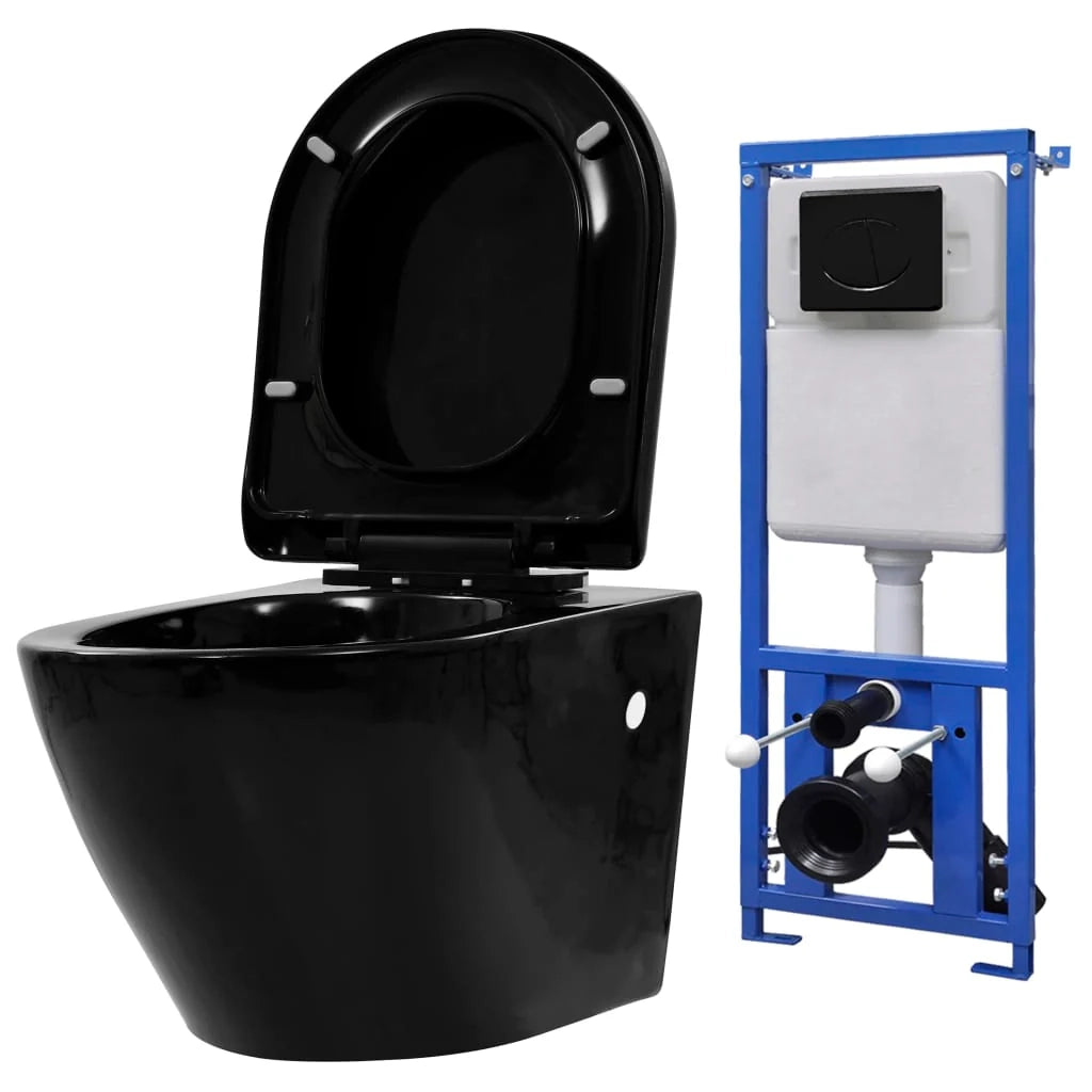 Kit completo per WC sospeso con cassetta di scarico in ceramica nera nascosta 02_0003582