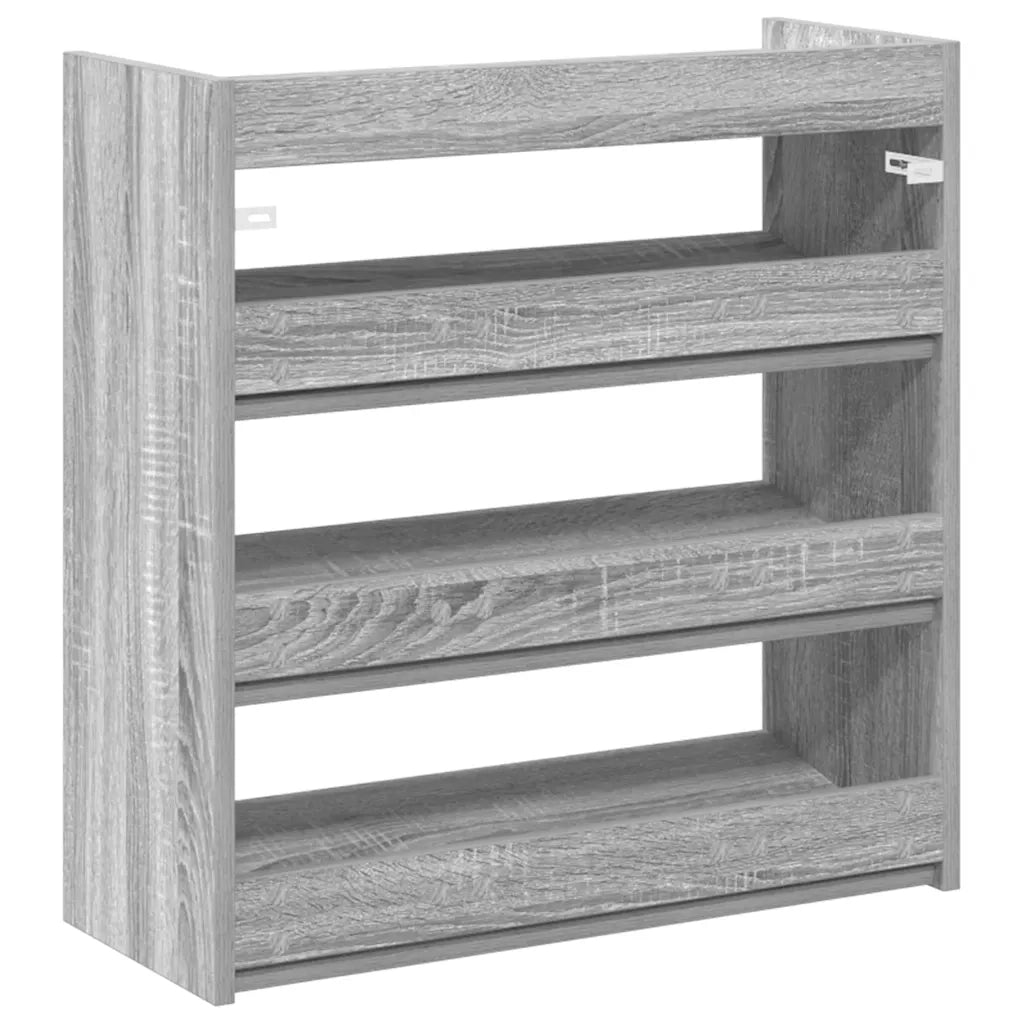 Scarpiera-Scaffale per scarpe Grigio Sonoma 60x25x62 cm in Legno Multistrato