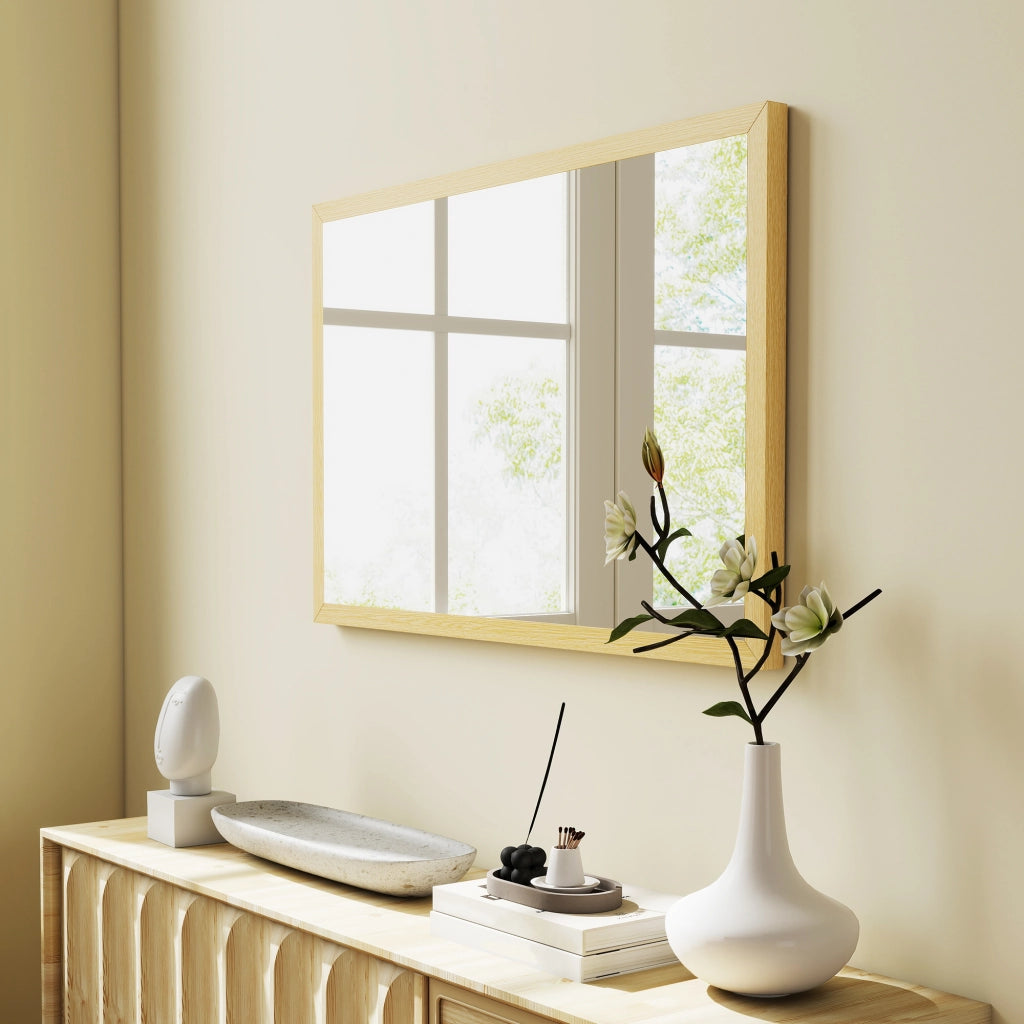 Specchio da parete rettangolare ¨C Minimal ¨C 60x40 cm legno naturale
