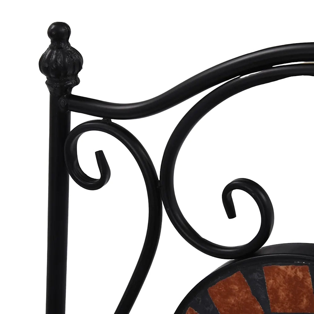 Sedie da Bistrò con Mosaico 2 pz Marroni in Ceramica 46714