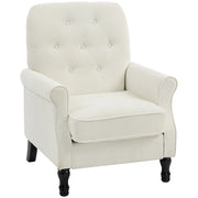 Poltrona tessuto lino crema ¨C Xylo ¨C imbottitura spessa con cuscino a molle 69x75x90cm