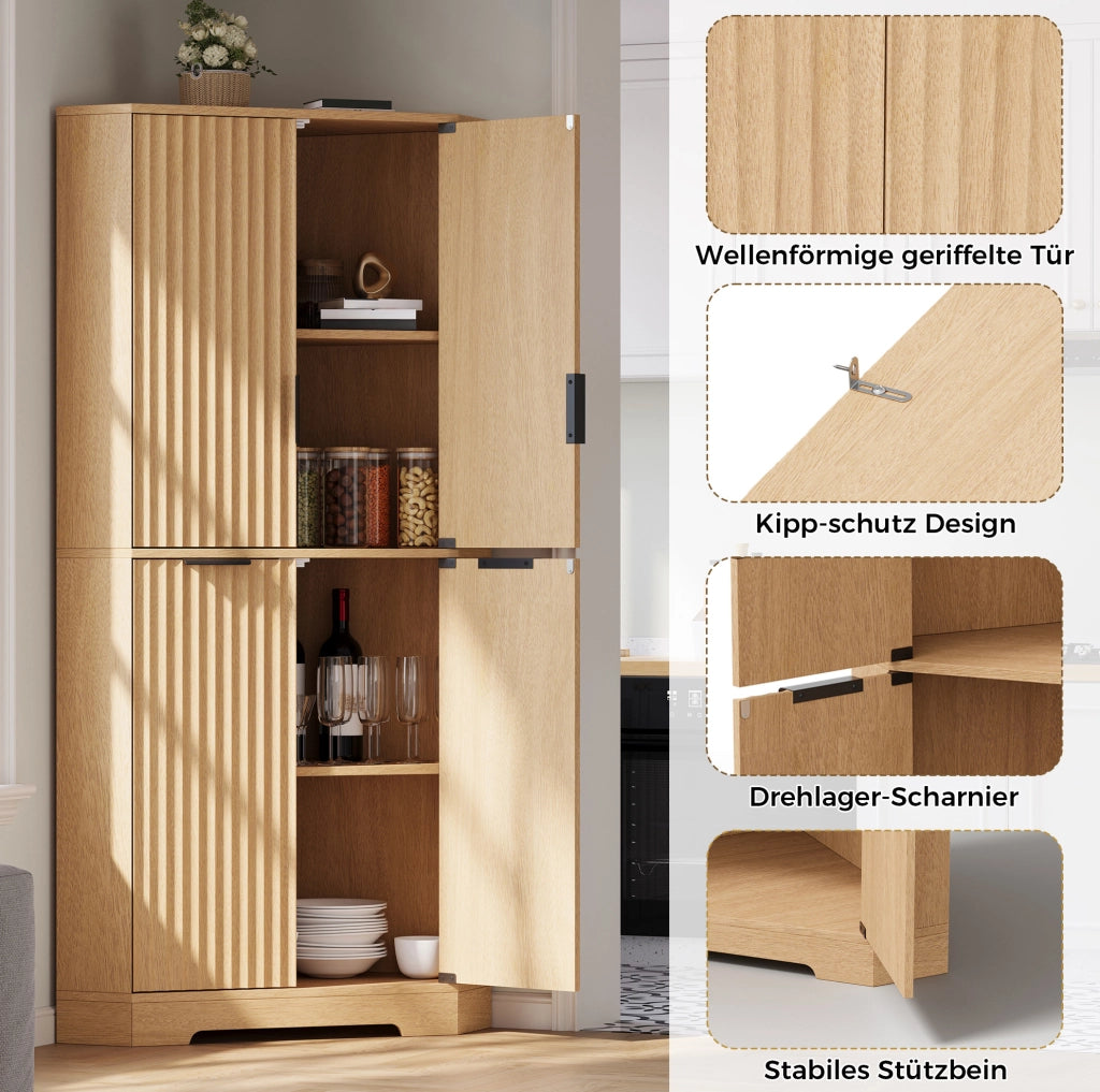 Armadio angolare in MDF naturale 60×60×172 cm