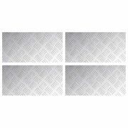 Gradini per Scale 4 pz | Tappetini per scale autoadesivi Argento 40 x 20 cm Alluminio