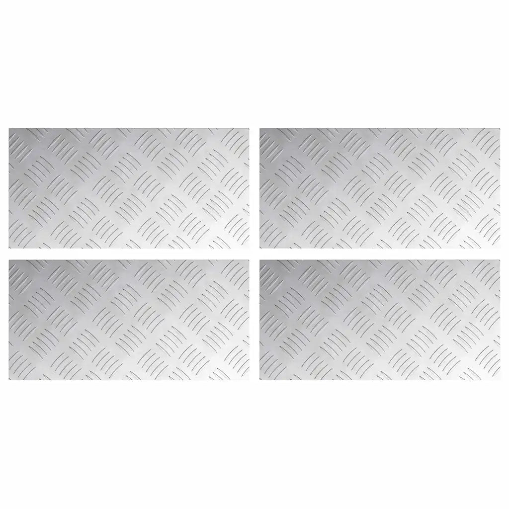 Gradini per Scale 4 pz | Tappetini per scale autoadesivi Argento 40 x 20 cm Alluminio