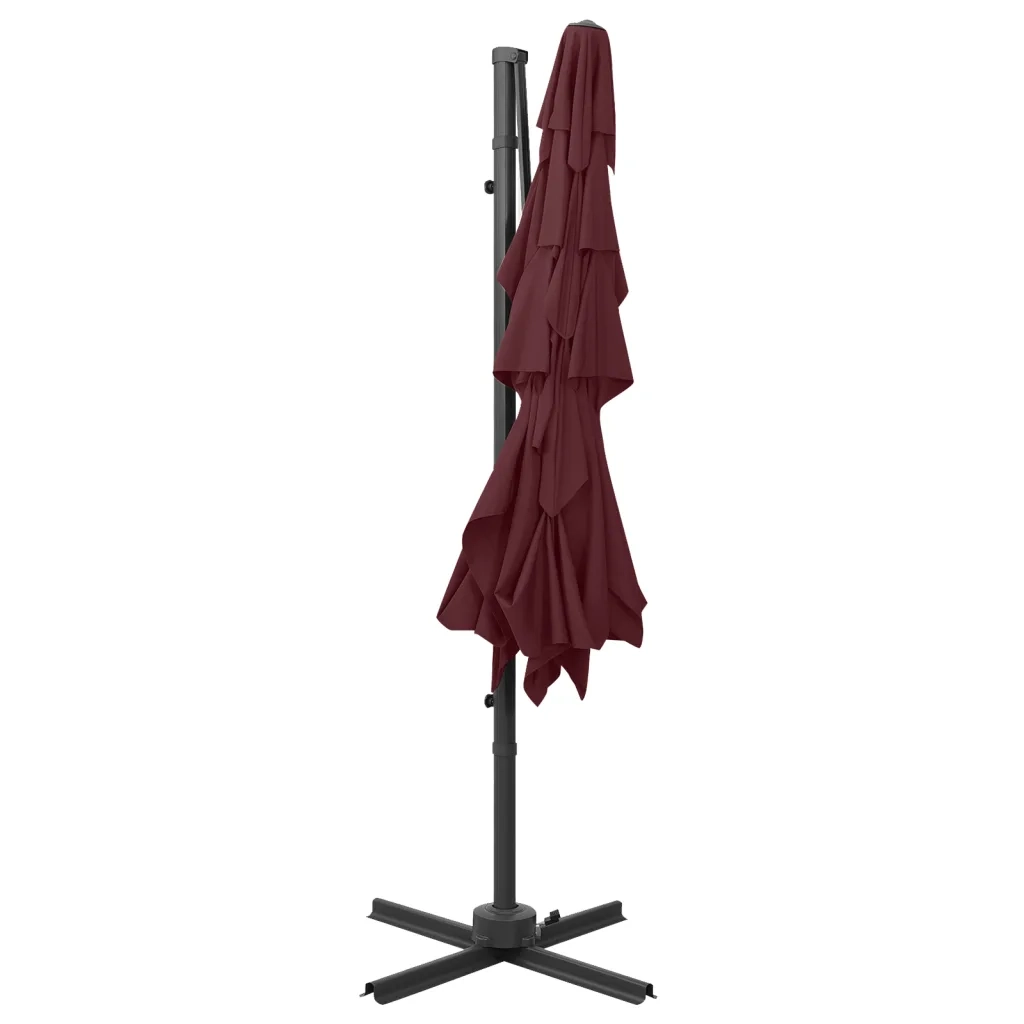 Ombrellone a 4 Livelli Palo in Alluminio Rosso BordÃ² 250x250 m