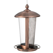 Mangiatoia per uccelli sospesa 2 in 1 16 x 28 cm struttura robusta e resistente alle intemperie stile bronzo 20_0020615