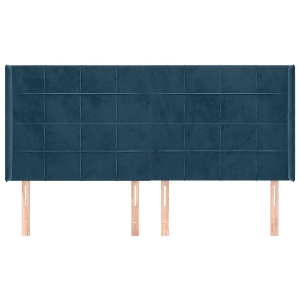 Testiera ad Orecchio Blu Scuro 183x16x118/128 cm in Velluto 3119644