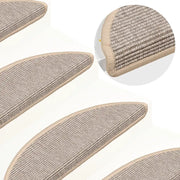 Tappetini per scale 15 pz 56x17x3 cm Argento Semicircolari 326895
