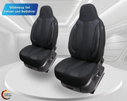 Sedili auto per Smart fortwo 451, per conducente e passeggero dal 2007-2014, set da 2 pezzi, nero (SMD504)
