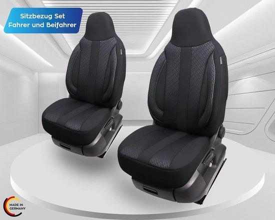 Sedili auto per Smart fortwo 451, per conducente e passeggero dal 2007-2014, set da 2 pezzi, nero (SMD504)