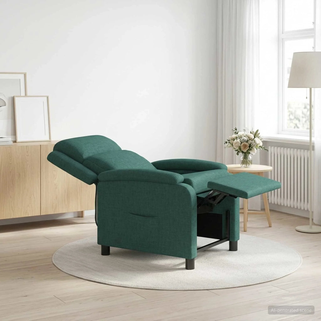 Divano Sedia-Poltrona reclinabile Verde Scuro Tessuto 136069