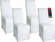 Set di 4 coprisella, 45 x 90 cm, coprisella eleganti per poltrone, coprisella elastici in set con marchio Oeko-Tex in bianco